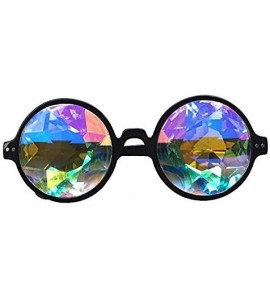 Goggle Festivals Kaleidoscope Glasses for Raves - Goggles Rainbow Prism Diffraction Crystal Lenses - Black+pink - CM186L6D390...