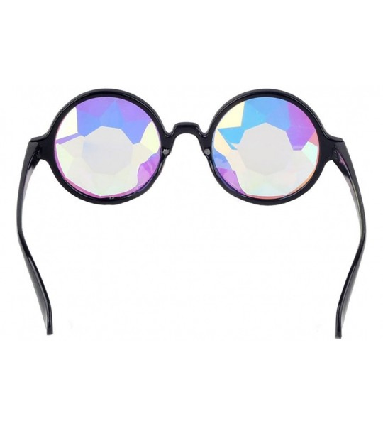 Goggle Festivals Kaleidoscope Glasses for Raves - Goggles Rainbow Prism Diffraction Crystal Lenses - Black+pink - CM186L6D390...