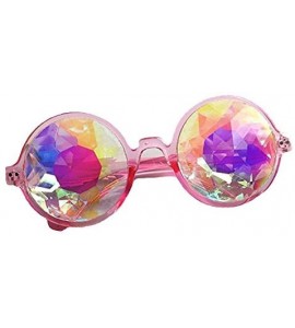 Goggle Festivals Kaleidoscope Glasses for Raves - Goggles Rainbow Prism Diffraction Crystal Lenses - Black+pink - CM186L6D390...