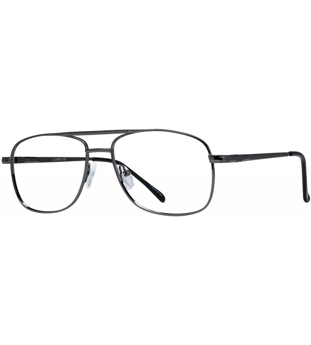 Aviator Hugh Metal Aviator Eyeglass Frame - Matte Gunmetal - C718XL5I4AS $65.28