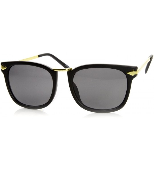 Round Designer Inspired Retro Fashion Round P-3 Frame Acetate Metal Frame - Matte-black Gold - CY11S6EGTY5 $20.07