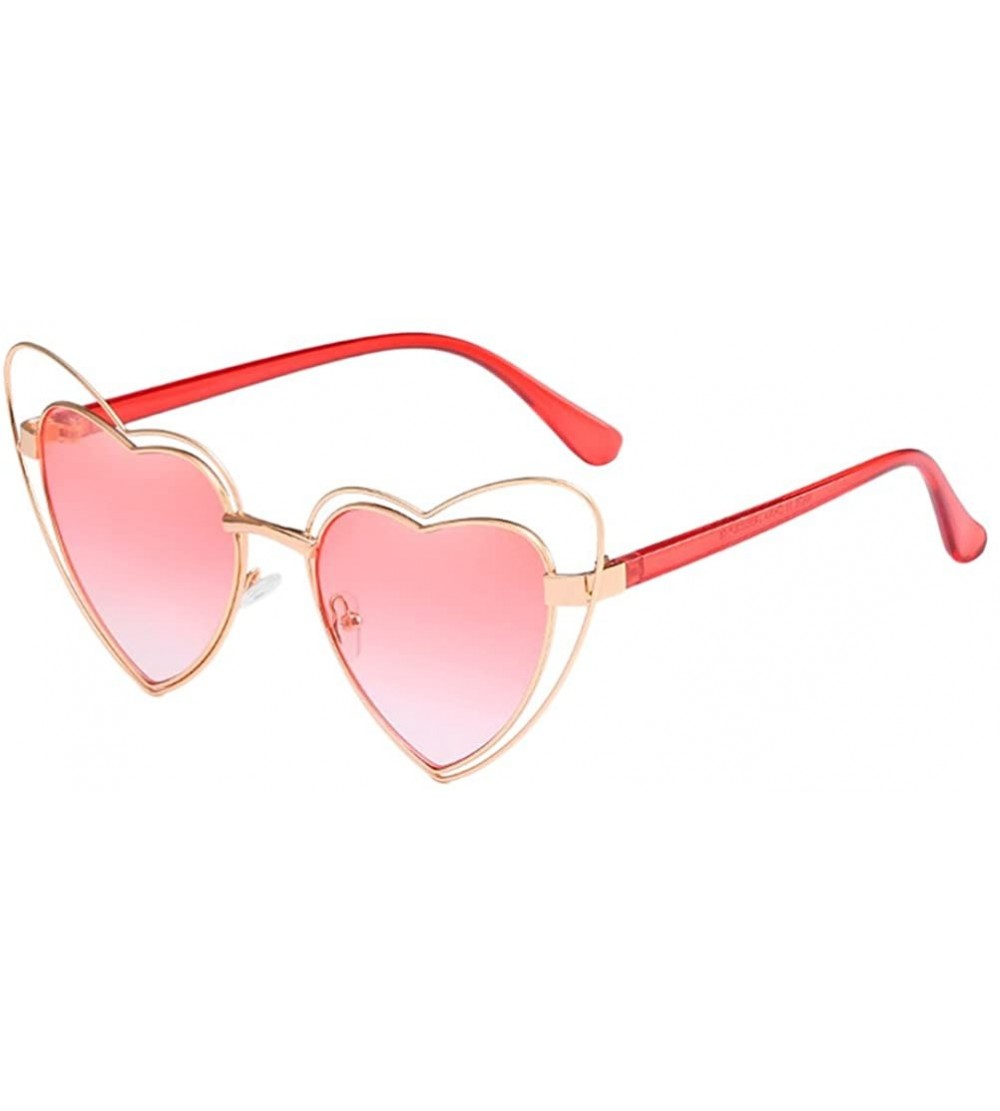 Sport Heart-shaped Sunglasses Driving Glasses Traveling Holiday UV Protection - Pink - CD18DLTC58M $27.41