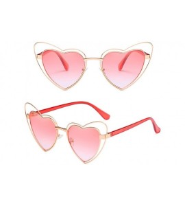 Sport Heart-shaped Sunglasses Driving Glasses Traveling Holiday UV Protection - Pink - CD18DLTC58M $27.41