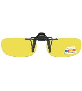 Rectangular Polarized Rectangle Yellow Flip Up Sunglass - Black Frame-polarized Yellow Lenses - CE180N2078Q $25.90