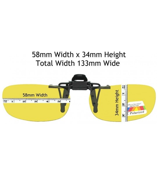 Rectangular Polarized Rectangle Yellow Flip Up Sunglass - Black Frame-polarized Yellow Lenses - CE180N2078Q $25.90