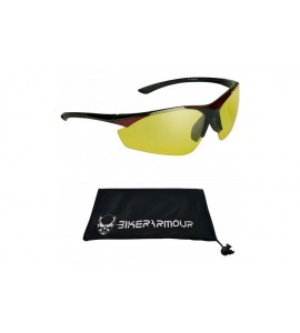 Rimless TR90 Yellow Polarized Sunglasses for Night Riding- Driving and Cycling - Fiery Red - C711Z25PPE1 $33.74