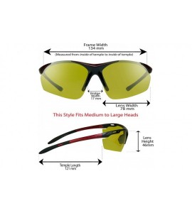 Rimless TR90 Yellow Polarized Sunglasses for Night Riding- Driving and Cycling - Fiery Red - C711Z25PPE1 $33.74