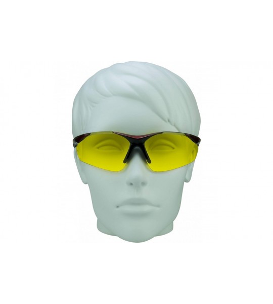 Rimless TR90 Yellow Polarized Sunglasses for Night Riding- Driving and Cycling - Fiery Red - C711Z25PPE1 $33.74