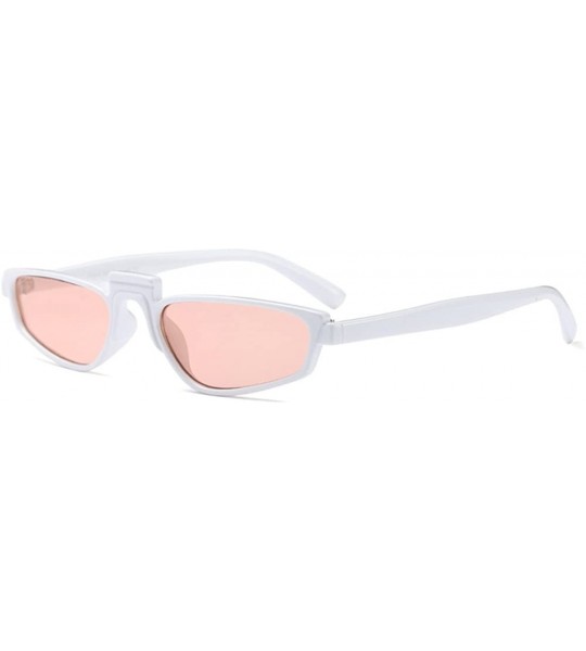 Rimless Designer Small Eye SunGlasses Retro Vintage Steampunk Fashion Superstar - White Pink - CX1880Y8CCZ $21.78