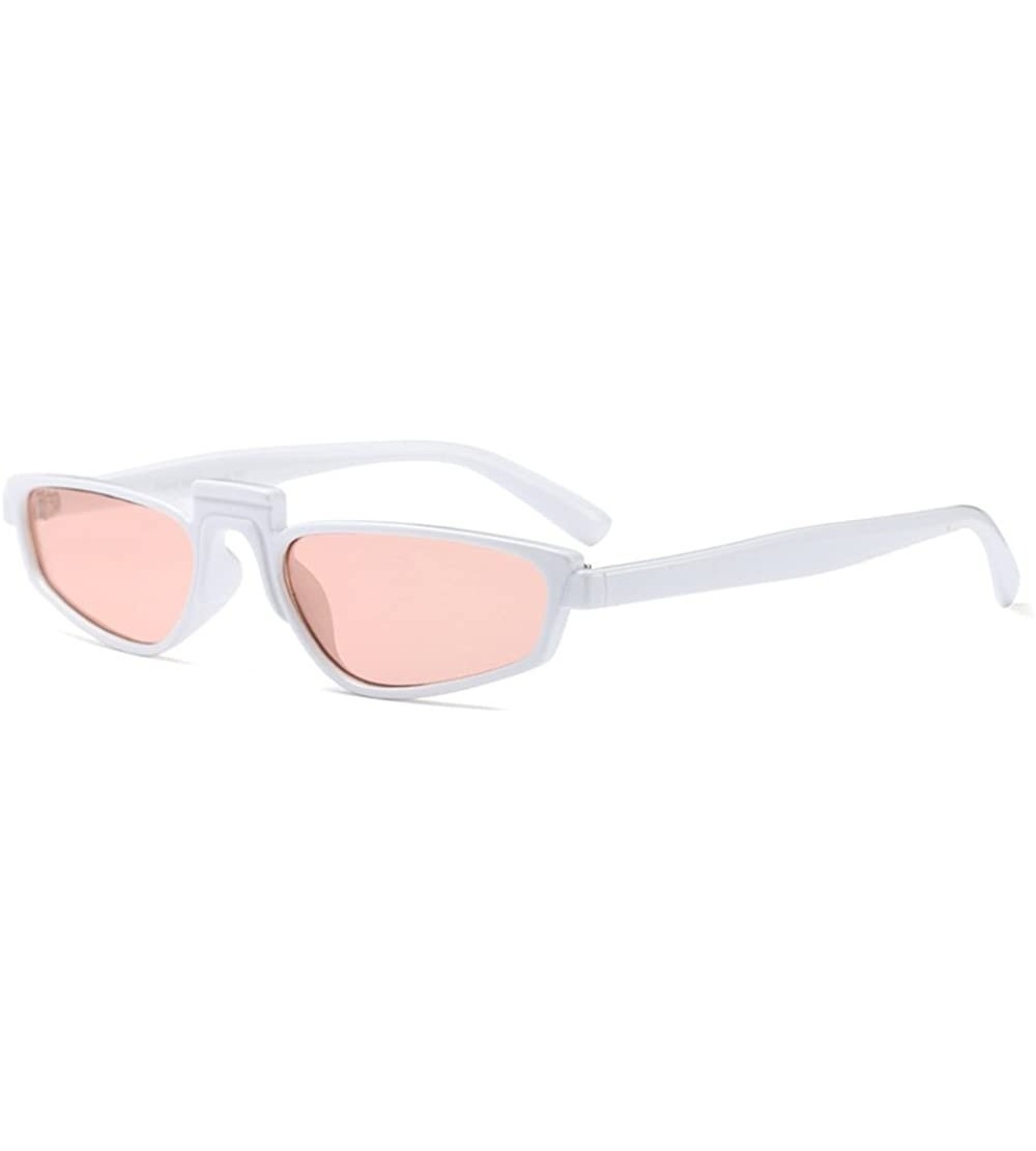 Rimless Designer Small Eye SunGlasses Retro Vintage Steampunk Fashion Superstar - White Pink - CX1880Y8CCZ $21.78