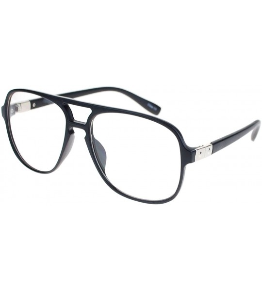 Square Mens Thin Plastic Nerdy Steve Urkel Large Clear Lens Eye Glasses - Matte Black - CW11YWUTRZP $18.13