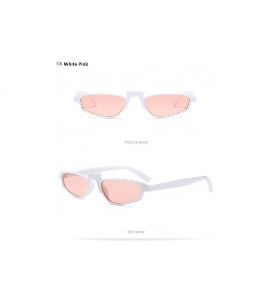 Rimless Designer Small Eye SunGlasses Retro Vintage Steampunk Fashion Superstar - White Pink - CX1880Y8CCZ $21.78