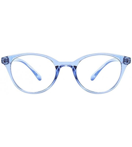 Oval Anti Blue Light for Kids - Clear Lens Glasses Round Frame Eye Protection - Transparent-blue - CP198R35WDL $24.92