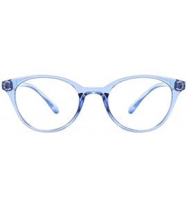 Oval Anti Blue Light for Kids - Clear Lens Glasses Round Frame Eye Protection - Transparent-blue - CP198R35WDL $24.92