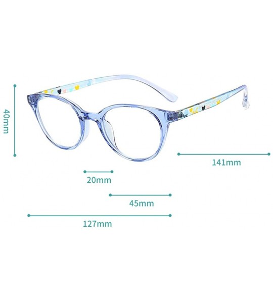 Oval Anti Blue Light for Kids - Clear Lens Glasses Round Frame Eye Protection - Transparent-blue - CP198R35WDL $24.92