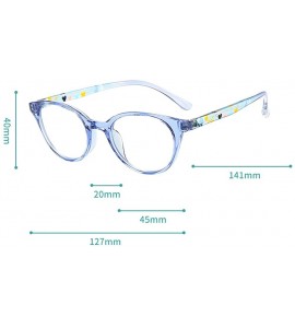 Oval Anti Blue Light for Kids - Clear Lens Glasses Round Frame Eye Protection - Transparent-blue - CP198R35WDL $24.92