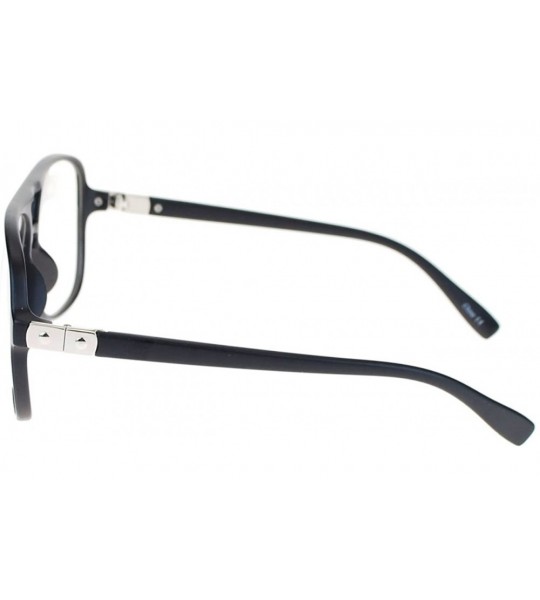 Square Mens Thin Plastic Nerdy Steve Urkel Large Clear Lens Eye Glasses - Matte Black - CW11YWUTRZP $18.13