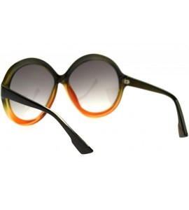 Butterfly Womens Thick Plastic Round Chic Retro Mod Sunglasses - Green Orange Smoke - CC18SM5R058 $19.24