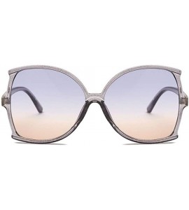 Oversized Oversize Butterfly Sunglasses for Women Big Fishtail Frame UV400 - C2 Pink Pink - CC198KQ9OWG $21.96