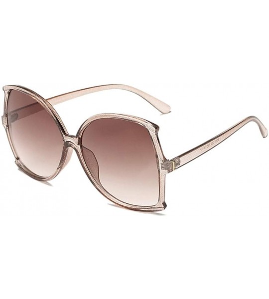 Oversized Oversize Butterfly Sunglasses for Women Big Fishtail Frame UV400 - C2 Pink Pink - CC198KQ9OWG $21.96