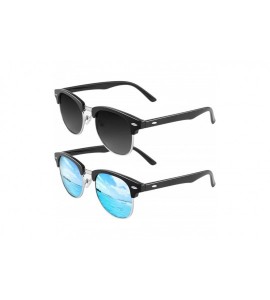 Rimless Polarized Sunglasses for Men Driving Sun glasses Shades 80's Retro Style Brand Design Square - C818N0CSHL7 $29.57