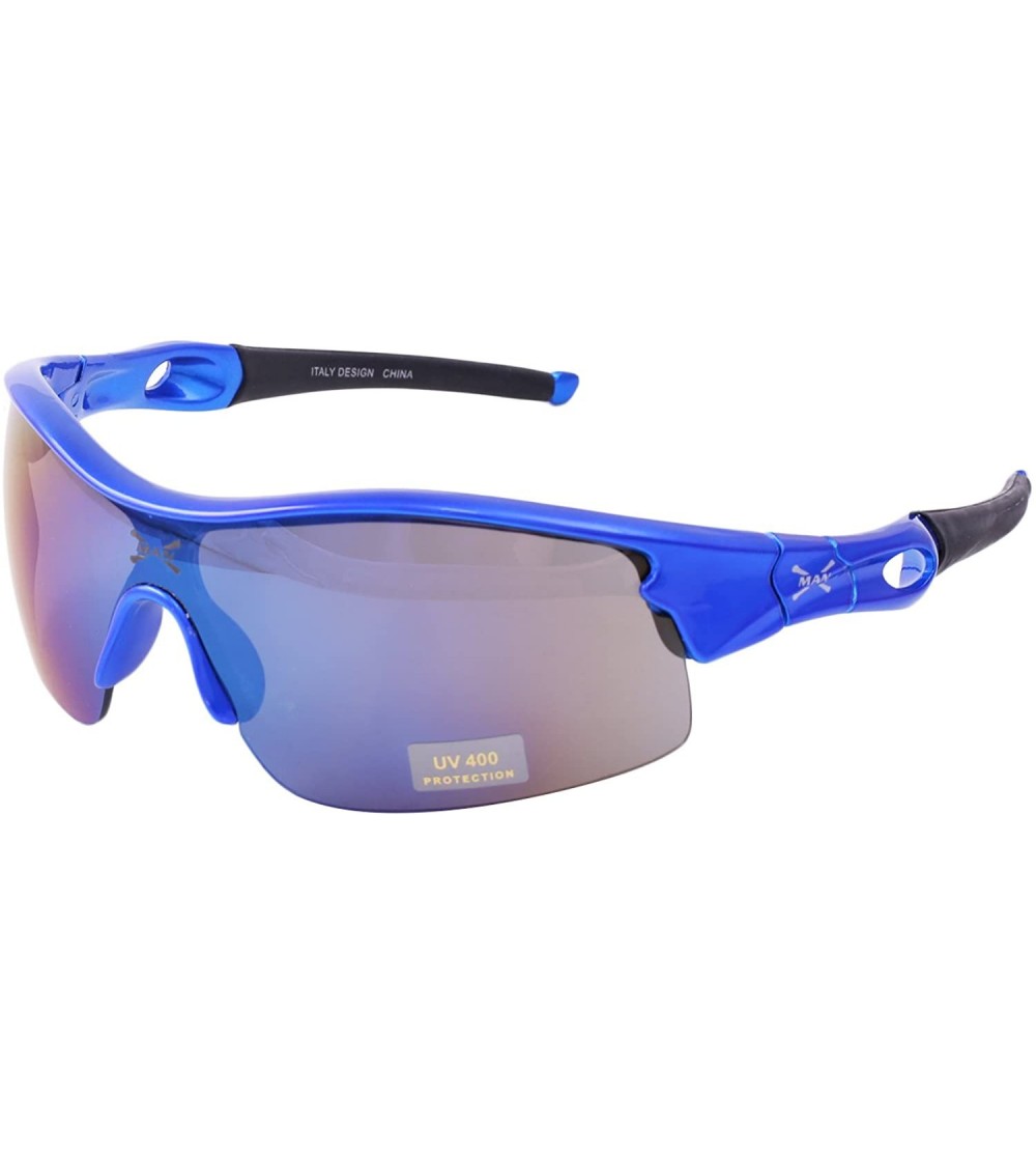 Sport Fashion Sports Half Frame Sunglasses for Baseball Cycling Fishing Golf TZ284 - Blue - CF180O2X7DU $22.54