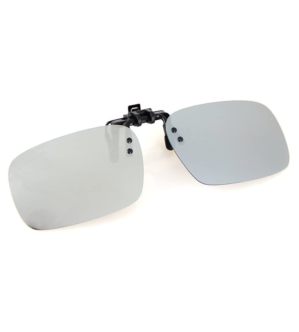 Sport UV Blocking Clip On Polarized Sunglasses - Mirror Flip Up Outdoor Sport Glasses - CV1873SM34O $27.32