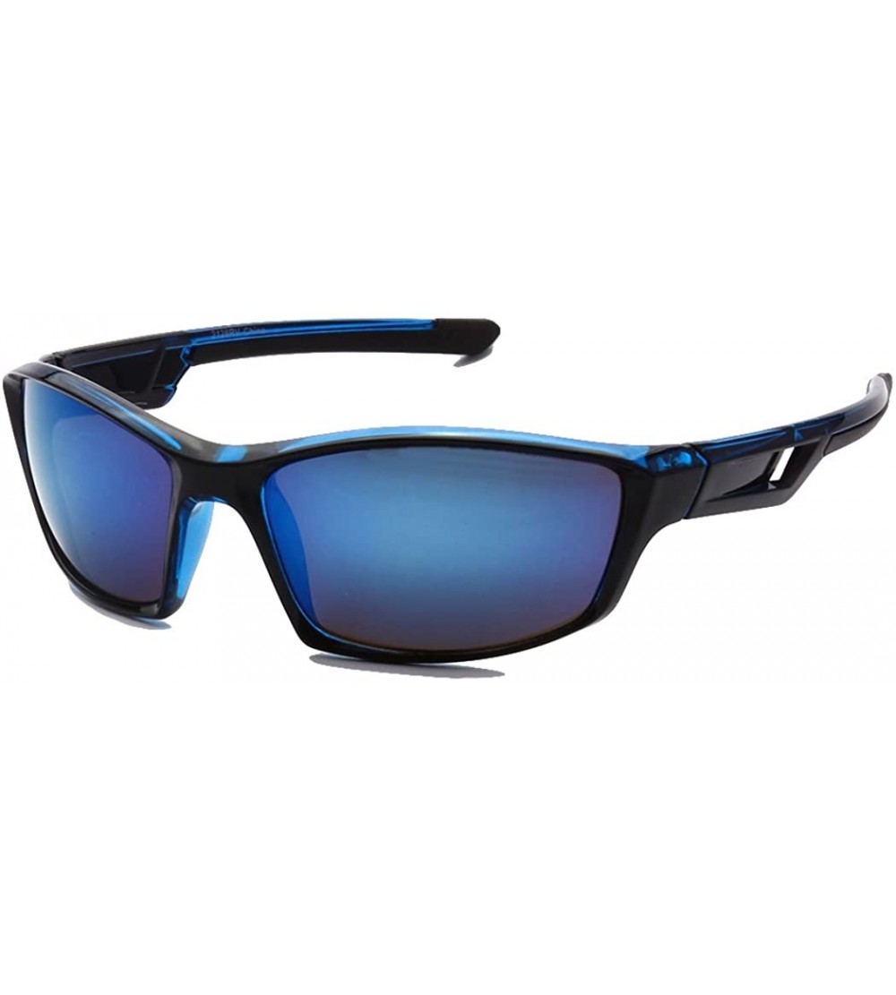 Sport Full Framed Outdoors Sports Sunglasses UV400 - Blue Blue - C812KW90HN5 $17.17
