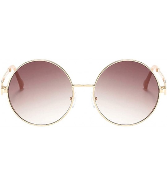 Round Unisex Vintage Round Sunglasses Classic Retro Steampunk Style Eyewear - Tea - CZ197IG0CW2 $22.28