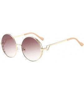 Round Unisex Vintage Round Sunglasses Classic Retro Steampunk Style Eyewear - Tea - CZ197IG0CW2 $22.28