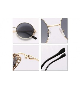 Round Unisex Vintage Round Sunglasses Classic Retro Steampunk Style Eyewear - Tea - CZ197IG0CW2 $22.28