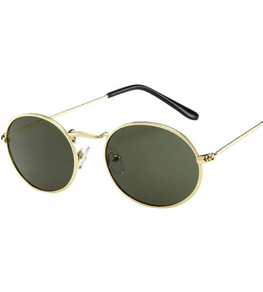 Round Polarized Sunglasses for Women - Classic Metal Frame Glasses Round Glasses Retro Eyeglass UV Protection - E - CF1960L0G...