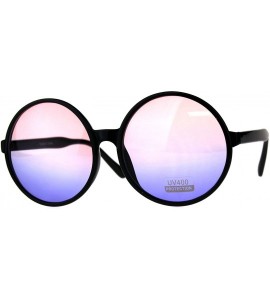 Oversized Womens Hippie Groove Tie Dye Gradient Lens Plastic Round Sunglasses - Pink Blue - C318DIA0CEK $21.98