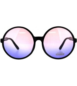 Oversized Womens Hippie Groove Tie Dye Gradient Lens Plastic Round Sunglasses - Pink Blue - C318DIA0CEK $21.98