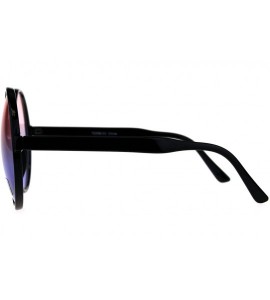 Oversized Womens Hippie Groove Tie Dye Gradient Lens Plastic Round Sunglasses - Pink Blue - C318DIA0CEK $21.98