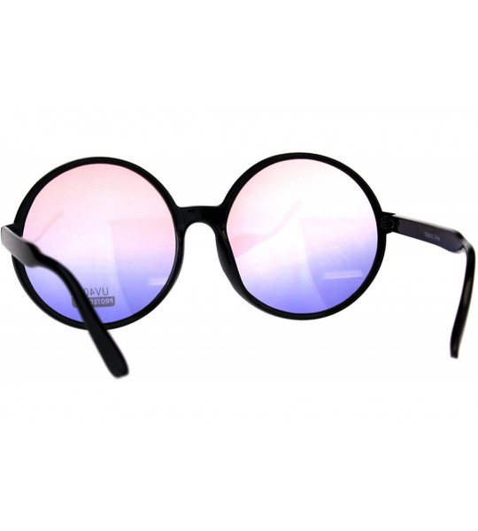 Oversized Womens Hippie Groove Tie Dye Gradient Lens Plastic Round Sunglasses - Pink Blue - C318DIA0CEK $21.98