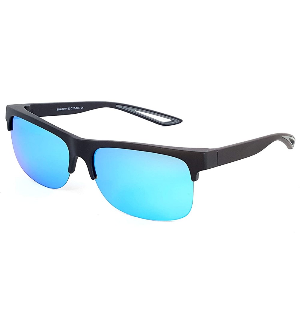 Wrap Fit Over Polarized Sunglasses Driving Clip on Sunglasses to Wear Over Prescription Glasses - Black-grey-blue - C518SMUOO...