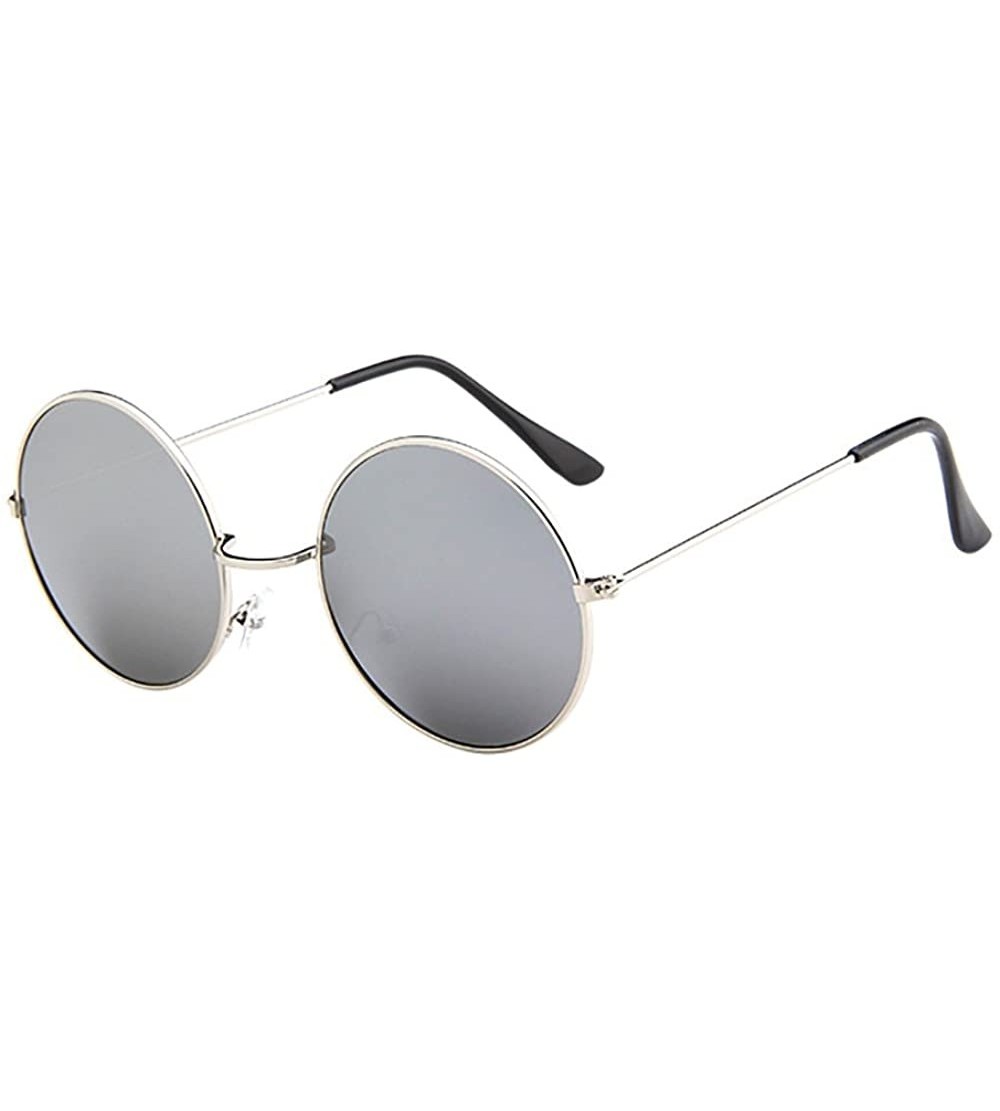 Semi-rimless Women Men Retro Small Round Polarized Sunglasses-Small Circle UV400 Sun Glasses Eyewear - G - CY196U9IEY3 $15.19
