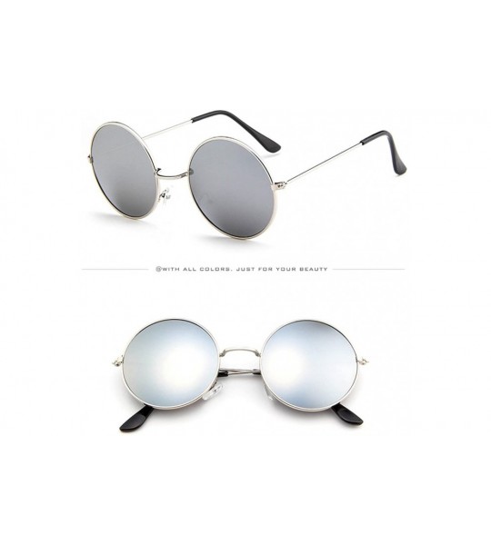 Semi-rimless Women Men Retro Small Round Polarized Sunglasses-Small Circle UV400 Sun Glasses Eyewear - G - CY196U9IEY3 $15.19