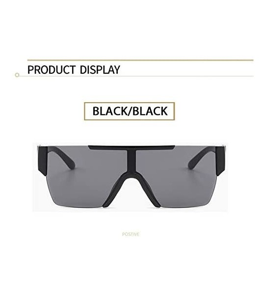 Square Oversize Square Brand Sunglasses For Women One Piece Top Flat Sun Glasses Mirror Shades - C4 - C9197ZHS2QD $18.13