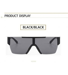 Square Oversize Square Brand Sunglasses For Women One Piece Top Flat Sun Glasses Mirror Shades - C4 - C9197ZHS2QD $18.13