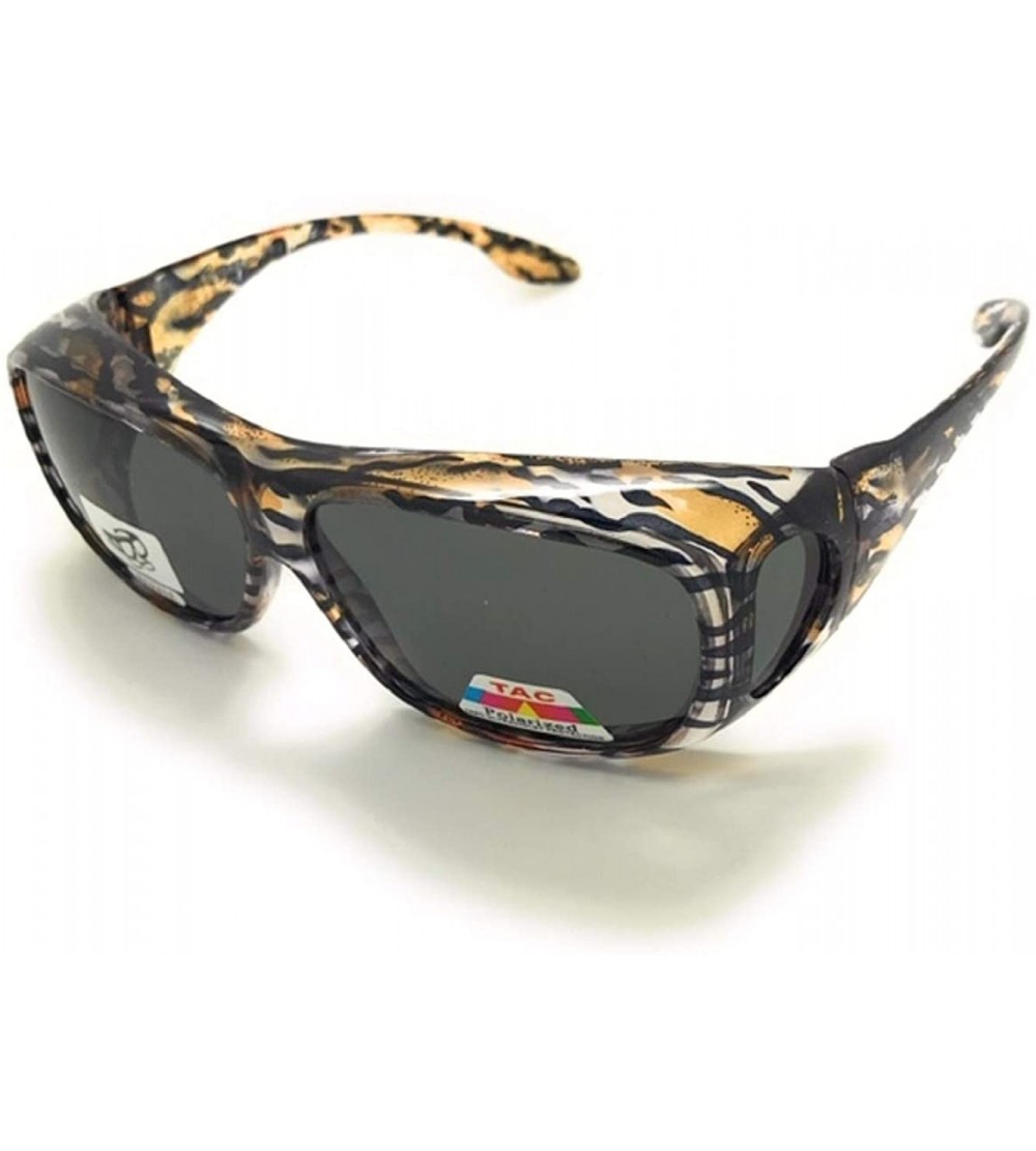 Oversized Animal Print Fit Over Sunglasses - Black Leopard Print - C718SHOSQ3I $21.72