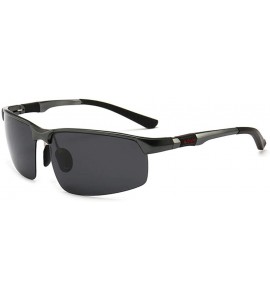 Sport Glasses driving sunglasses aluminum magnesium polarized sunglasses men's sports glasses - Black-ice Blue - CZ190N56YSW ...