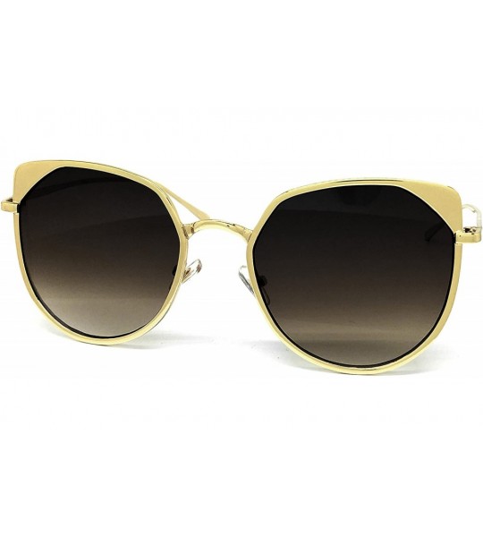 Aviator 6674 Premium Retro Cats eye Mirror Funky Fashion Candy Flat Metal Aviator Sunglasses - Metal - CX1832AXQWH $25.73