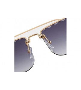 Rimless Sunglasses Womens Rimless Square Eyewear Retro Oversized Diamond Cut Glasses Mens Vintage Frame Sunglasses - CO198Q47...