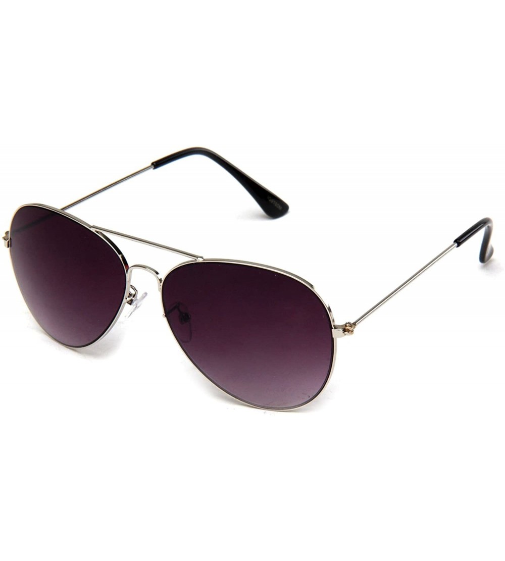 Aviator Newbee Fashion Classic Sunglasses Protection - Silver/Purple - C512O8ZMBAZ $16.95