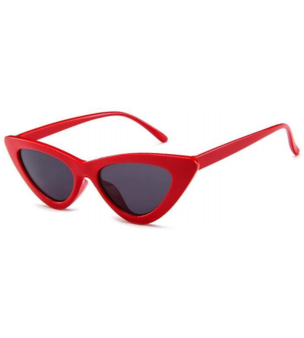 Goggle Cat Eye Sunglasses Vintage Mod Style Retro Sunglasses - Red Gray - CY18CMYD8CZ $32.43