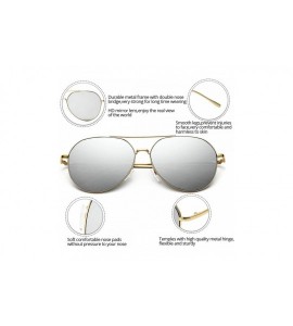 Oversized Aviator Mirrored Flat Lens Sunglasses Metal Frame for Men and Women UV400- 62mm - Gold/Silver Mirror - C718Q49IY9A ...