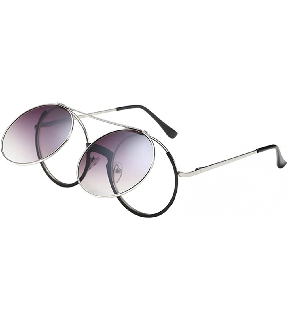 Wayfarer Special Round Mirror Eyeglasses Metal Fashion Sunglasses for Men Women - Black - C718G7ZK33K $19.29