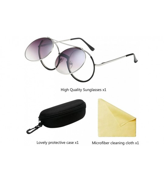 Wayfarer Special Round Mirror Eyeglasses Metal Fashion Sunglasses for Men Women - Black - C718G7ZK33K $19.29